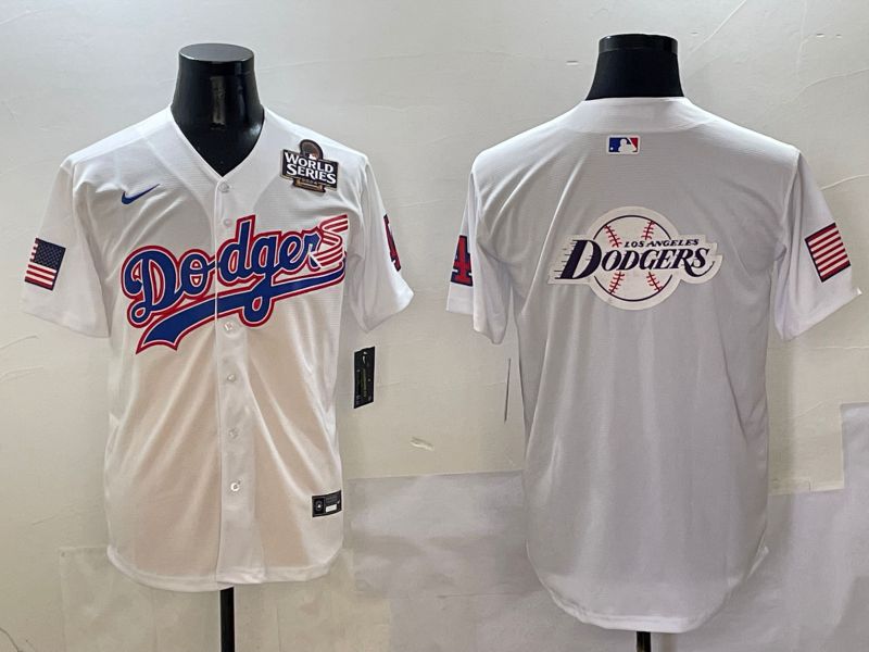 Men Los Angeles Dodgers Blank White national flag second generation joint name Nike 2025 MLB Jersey style 27->los angeles dodgers->MLB Jersey